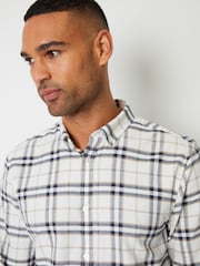 Threadbare White Long Sleeve Check 100% Cotton Shirt - Image 4 of 5