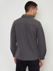Threadbare Grey Faux Fur Wool Button Up Shacket - Image 2 of 4
