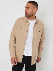 Threadbare Brown Brushed Flannel Long Sleeve 100% Cotton Shirt - Image 1 of 5
