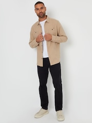 Threadbare Brown Brushed Flannel Long Sleeve 100% Cotton Shirt - Image 3 of 5