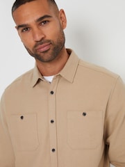 Threadbare Brown Brushed Flannel Long Sleeve 100% Cotton Shirt - Image 4 of 5