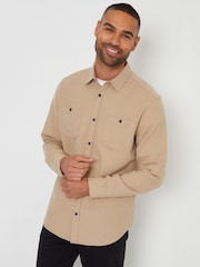 Threadbare Brown Brushed Flannel Long Sleeve 100% Cotton Shirt - Image 5 of 5