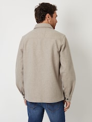 Threadbare Stone Faux Fur Wool Button Up Shacket - Image 2 of 5