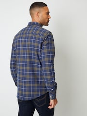 Threadbare Blue Long Sleeve Check 100% Cotton Shirt - Image 2 of 5