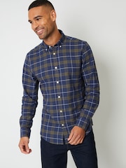 Threadbare Blue Long Sleeve Check 100% Cotton Shirt - Image 3 of 5