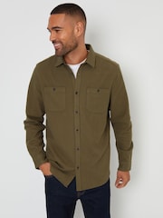 Threadbare Green Brushed Flannel Long Sleeve 100% Cotton Shirt - Image 1 of 4