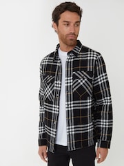 Черный - Threadbare стеганая куртка в клетку - Изображение 1 из 4