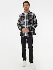 Черный - Threadbare стеганая куртка в клетку - Изображение 3 из 4