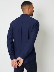 Threadbare Blue Brushed Long Sleeve Flannel 100% Cotton Shirt - Image 2 of 4