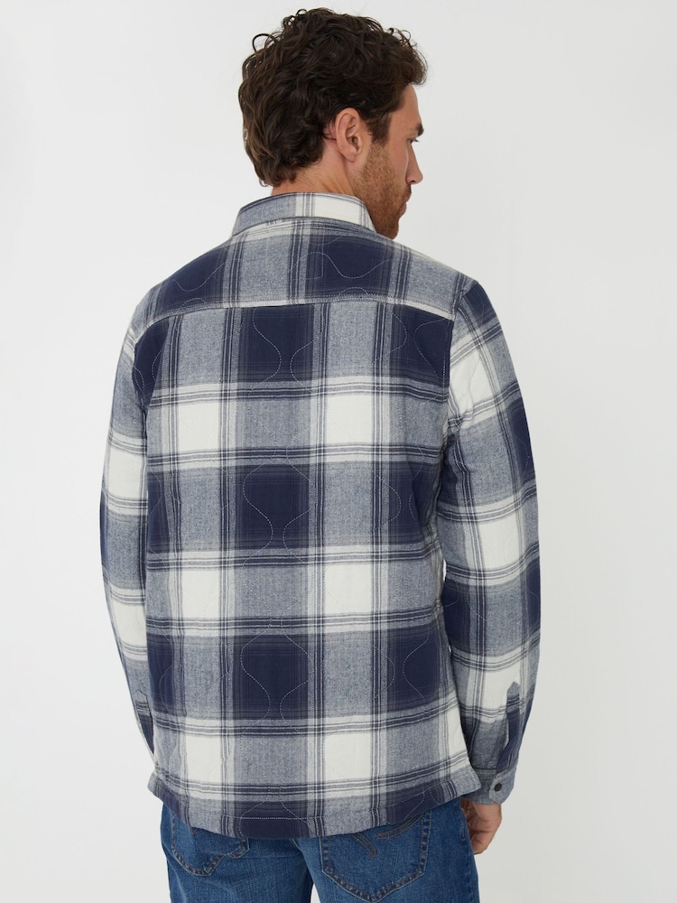 Threadbare Blue Check Onion Quilted Shacket - Image 2 of 4