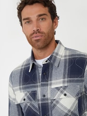 Threadbare Blue Check Onion Quilted Shacket - Image 3 of 4