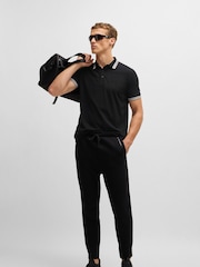 BOSS Black 100% Cotton Piqué Contrast Logo Paddy Polo Shirt - Image 2 of 5