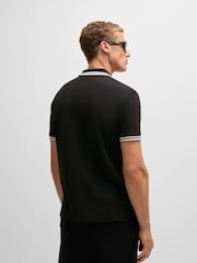 BOSS Black 100% Cotton Piqué Contrast Logo Paddy Polo Shirt - Image 3 of 5