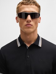BOSS Black 100% Cotton Piqué Contrast Logo Paddy Polo Shirt - Image 4 of 5