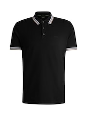 BOSS Black 100% Cotton Piqué Contrast Logo Paddy Polo Shirt - Image 5 of 5