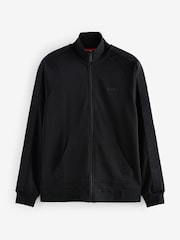 HUGO Black 100% Cotton Logo Tape Zip-Up Jacket - Image 1 of 1