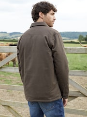 Threadbare Brown Check Lined Cotton Shacket - Image 2 of 5