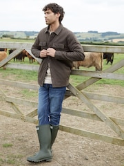 Threadbare Brown Check Lined Cotton Shacket - Image 3 of 5