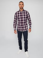 Threadbare Black/Red Flannel Long Sleeve Check 100% Cotton Shirts 2PK - Image 2 of 4