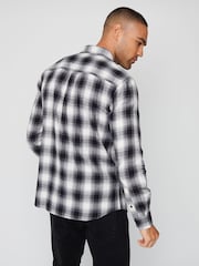 Threadbare Black/Red Flannel Long Sleeve Check 100% Cotton Shirts 2PK - Image 3 of 4