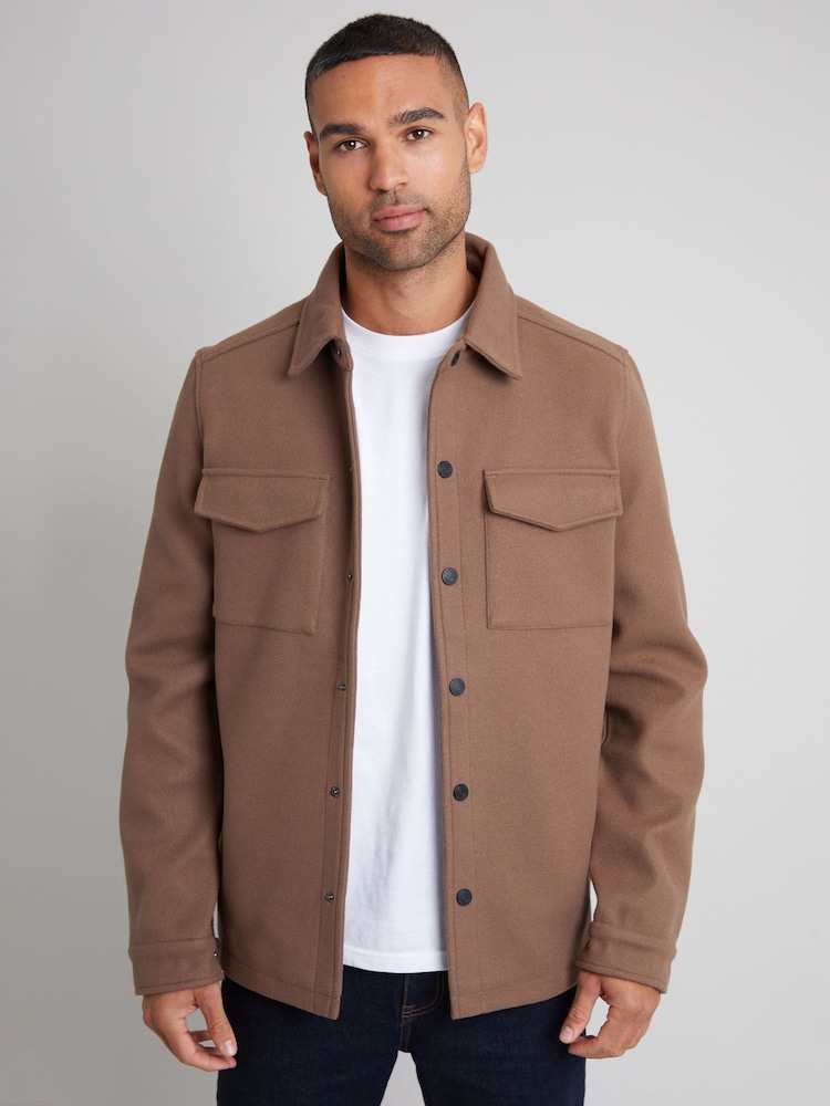 Threadbare Light Brown Long Sleeve Textured Knitted Jackets - Image 1 of 5
