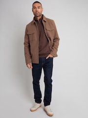 Threadbare Light Brown Long Sleeve Textured Knitted Jackets - Image 3 of 5