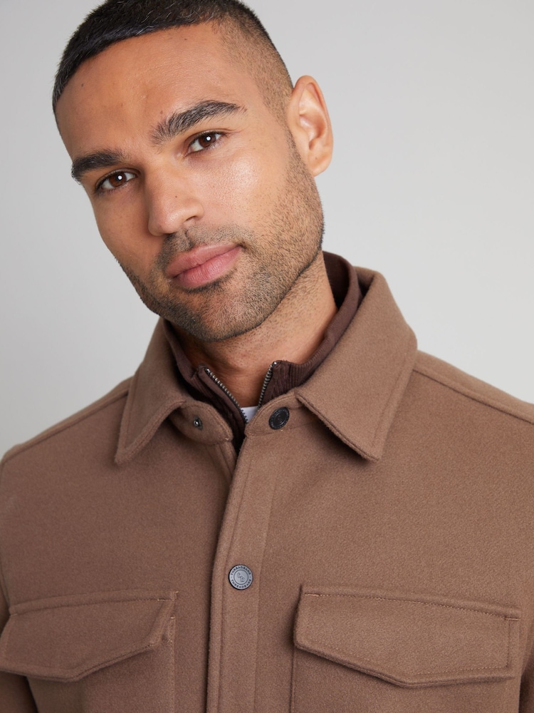 Threadbare Light Brown Long Sleeve Textured Knitted Jackets - Image 5 of 5