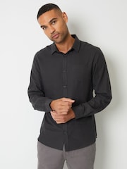 Threadbare Grey Brushed Long Sleeve Flannel 100% Cotton Shirt - Image 1 of 4