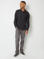 Threadbare Grey Brushed Long Sleeve Flannel 100% Cotton Shirt - Image 3 of 4