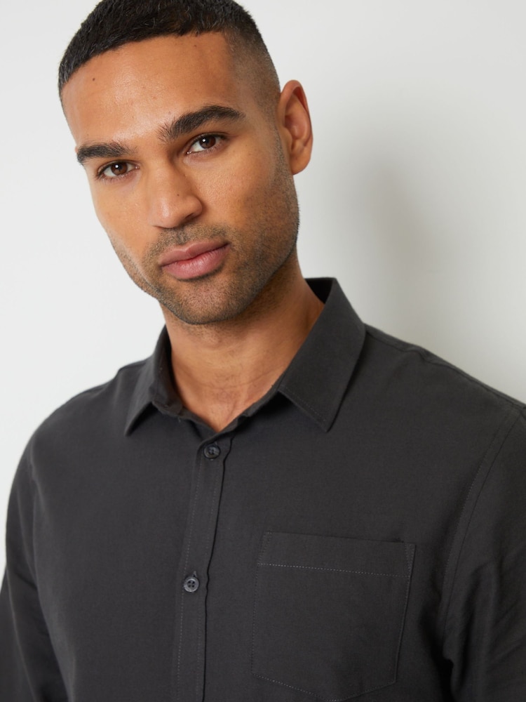 Threadbare Grey Brushed Long Sleeve Flannel 100% Cotton Shirt - Image 4 of 4