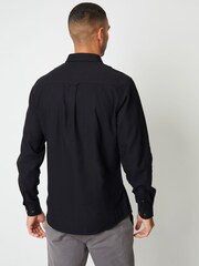 Threadbare Black Brushed Long Sleeve Flannel 100% Cotton Shirt - Image 2 of 4