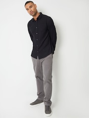 Threadbare Black Brushed Long Sleeve Flannel 100% Cotton Shirt - Image 3 of 4