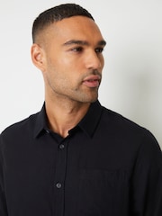 Threadbare Black Brushed Long Sleeve Flannel 100% Cotton Shirt - Image 4 of 4
