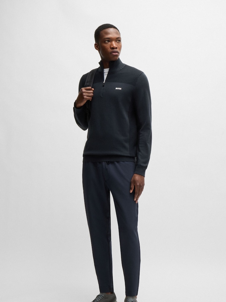 BOSS Blue Quarter Zip Dry-Flex Fabric Sweater - Image 1 of 5
