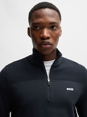 BOSS Blue Quarter Zip Dry-Flex Fabric Sweater - Image 2 of 5