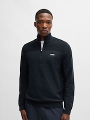 BOSS Blue Quarter Zip Dry-Flex Fabric Sweater - Image 3 of 5
