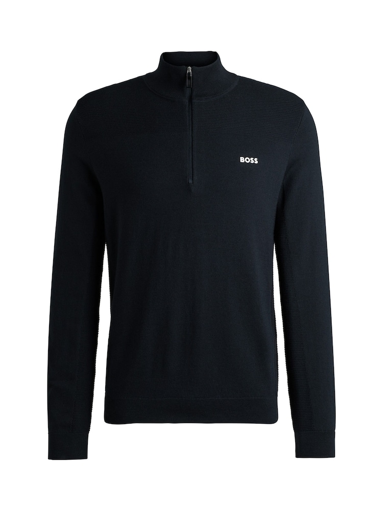 BOSS Blue Quarter Zip Dry-Flex Fabric Sweater - Image 5 of 5