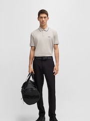BOSS Grey Contrast Logo Paddy Polo Cotton Piqué Shirt - Image 2 of 5