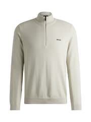 BOSS White Quarter Zip Dry-Flex Fabric Sweater - Image 5 of 5