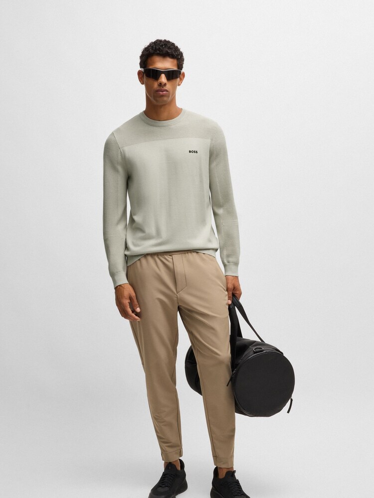 BOSS Natural Branded Crew Neck Dry-Flex Fabric Sweater - Image 1 of 5