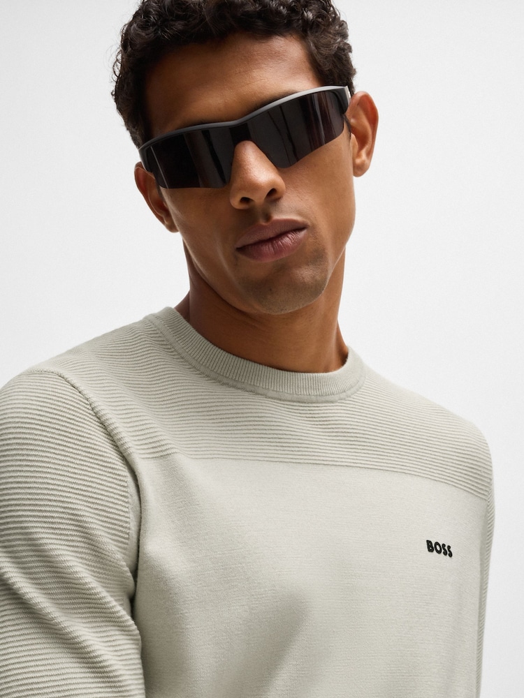BOSS Natural Branded Crew Neck Dry-Flex Fabric Sweater - Image 2 of 5