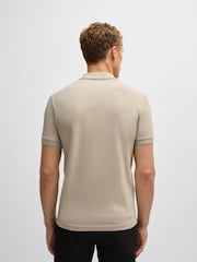 BOSS Natural Slim Fit 100% Cotton Tonal Logo Polo Shirt - Image 3 of 5