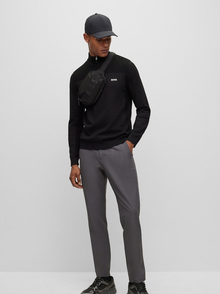 BOSS Black Branded Quarter Zip Dry-Flex Fabric Sweater - Image 2 of 5