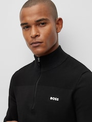 BOSS Black Branded Quarter Zip Dry-Flex Fabric Sweater - Image 3 of 5
