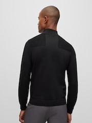 BOSS Black Branded Quarter Zip Dry-Flex Fabric Sweater - Image 4 of 5
