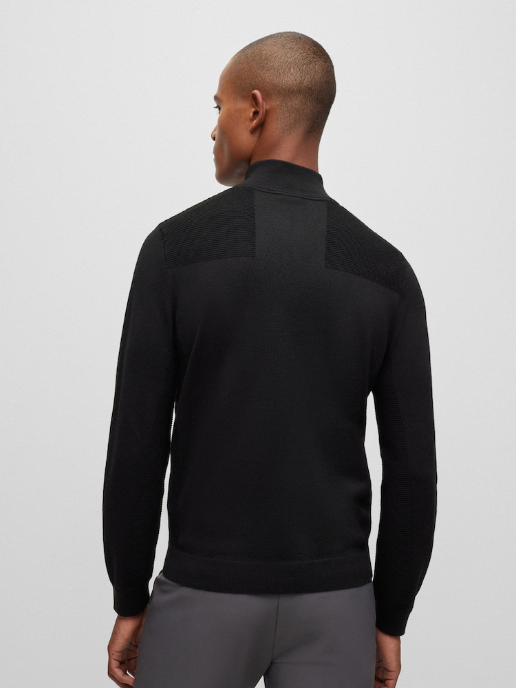BOSS Black Branded Quarter Zip Dry-Flex Fabric Sweater - Image 4 of 5