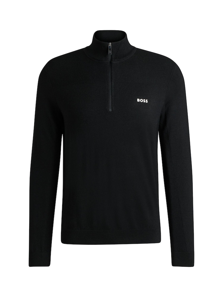 BOSS Black Branded Quarter Zip Dry-Flex Fabric Sweater - Image 5 of 5