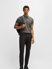 BOSS Grey 100% Cotton Piqué Contrast Logo Paddy Polo Shirt - Image 2 of 5