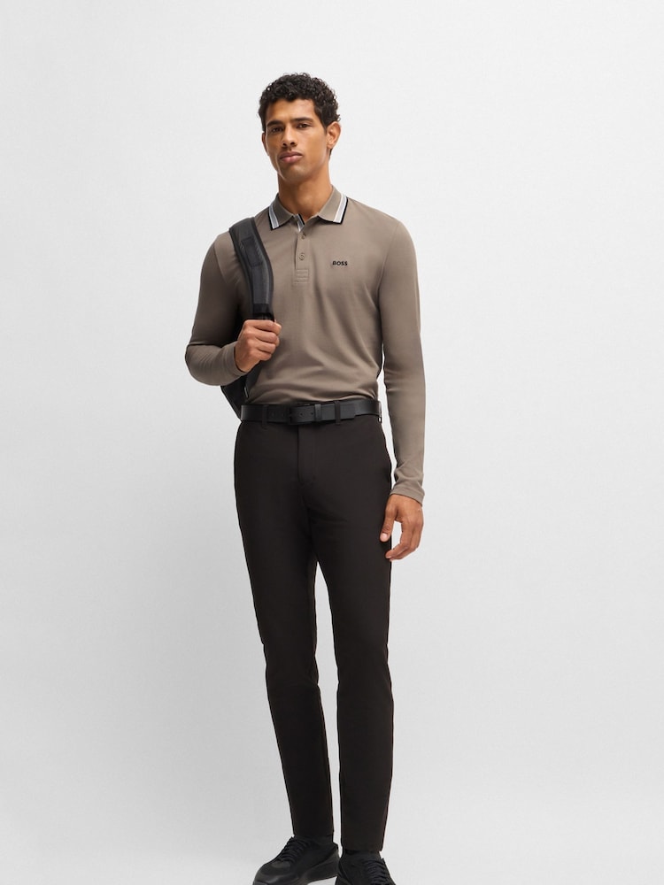 BOSS Green Contrast Logo Piqué 100% Cotton Polo Shirt - Image 2 of 5