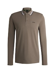 BOSS Green Contrast Logo Piqué 100% Cotton Polo Shirt - Image 5 of 5